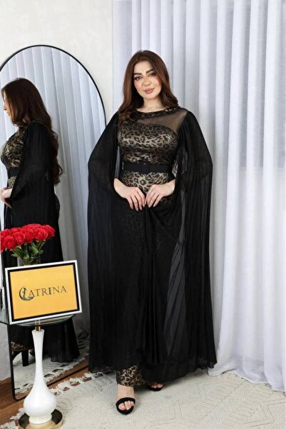 alestafham Soft leopard print dress with chiffon sleeves