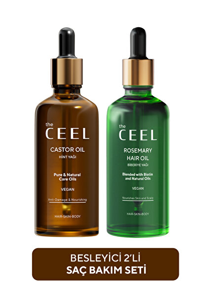The Ceel Besleyici Etkili 2'li Saç Bakım Seti ( Hint Yağı - Biberiye Yağı )