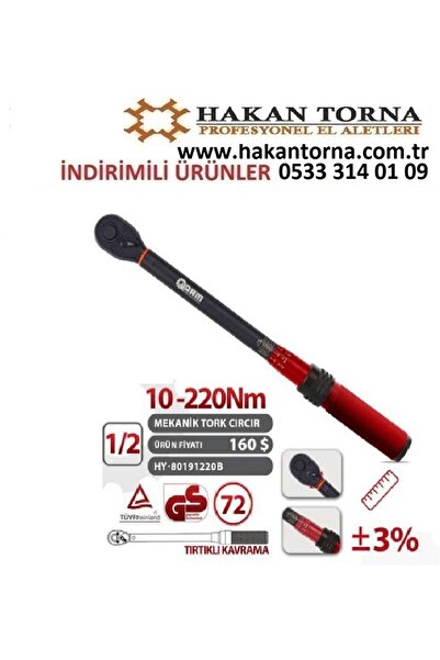 HakanTorna Ht- Arm 1/2 10–220 Nm Ratchet Torque Arm Wrench