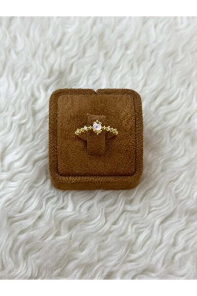 BY YASİN TOPÇU ✨   خاتم الأميرة الأنيق مع حجر ذهبي اللون