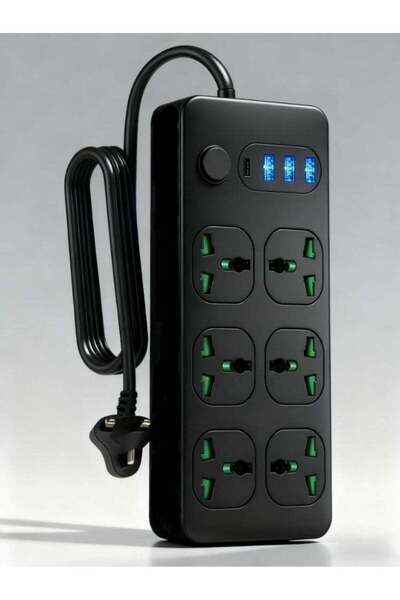 COOYA Power Strips Extension Cord with 6 Outlets,4 USB Ports Power Socket,Power Socket Cord,Plug Extension