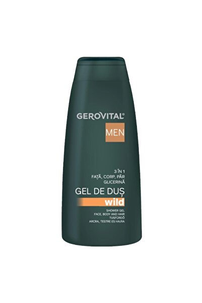 GEROVITAL Men Wild 3 in 1 Shower Gel Set, for Men, 2 Pieces x 400 ml