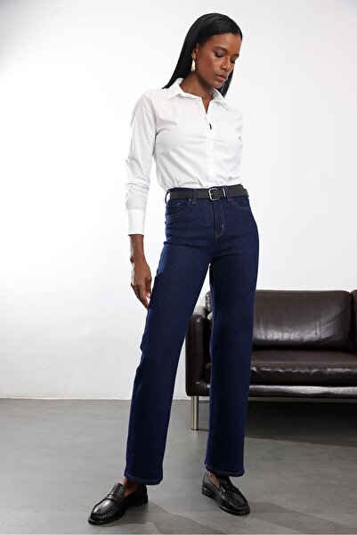 5in1Canpolat Dark Navy Blue Straight Cut Jean 7596