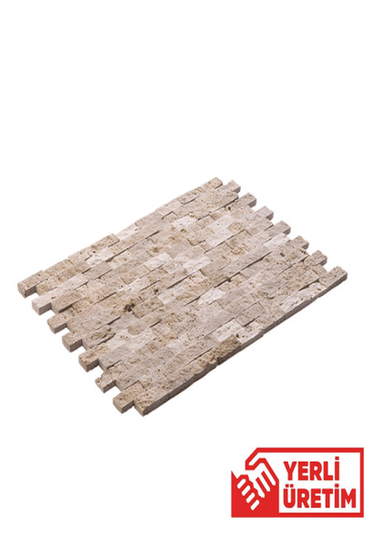 Taş Dekorasyon Klasik Traverten Patlatma 2.5 x 5 Doğal Taş Duvar Kaplama