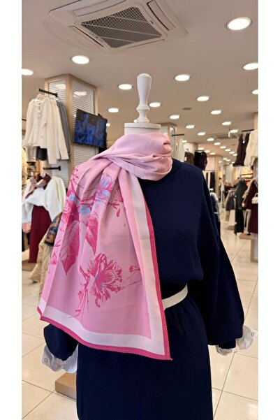 KUQOS Soft Gül Desenli Şal Pembe
