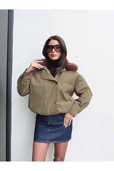 ESRAHELVACI Fur Collar Bomber Jacket