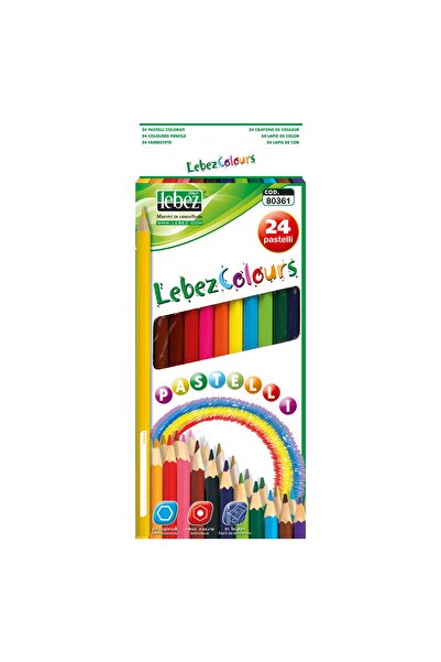 Lebez Set 24 creioane colorate 18 cm, hexagonale, copii varsta 3 ani+,6 ani+,...