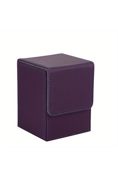 Choice12 علبة بطاقات أرجوانية اللون تتسع لأكثر من 100 بطاقة مغلفة بغلاف واحد، علبة جلدية لبطاقات التداول متوافقة مع M