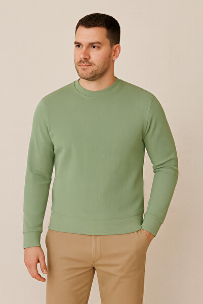 UOMOPARK Erkek Basic Sweatshirt Fit Kalıp, Ottoman Dokulu Yumuşak Kumaş, Casual Kombinler İçin İdeal"