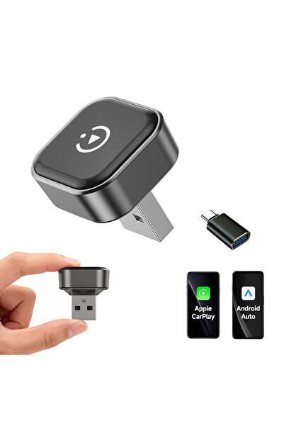 Choice Cl322M جهاز لاسلكي 2 في 1 يدعم CarPlay و Android Auto، اتصال تلقائي سريع، صغير الحجم، سهل التوصيل والتشغيل لأجهزة iPhone