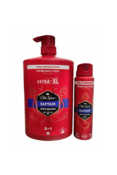 Old Spice Shower gel and shampoo 3 in 1 Captain 1000 ml + Deodorant, Old Spice, Captain, 150 ml