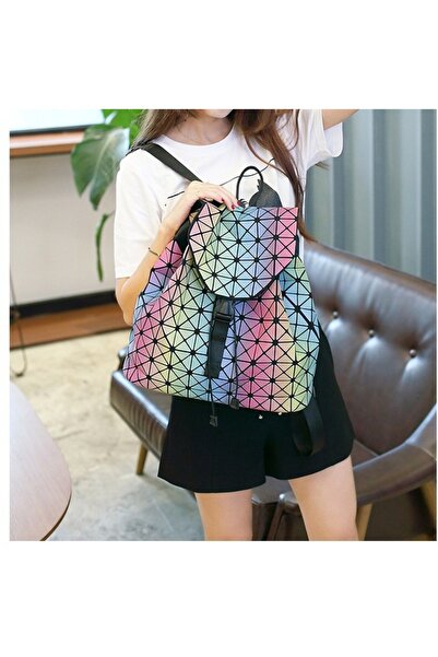 Produse.Top Rucsac dama geometric multicolor rainbow ACRD009