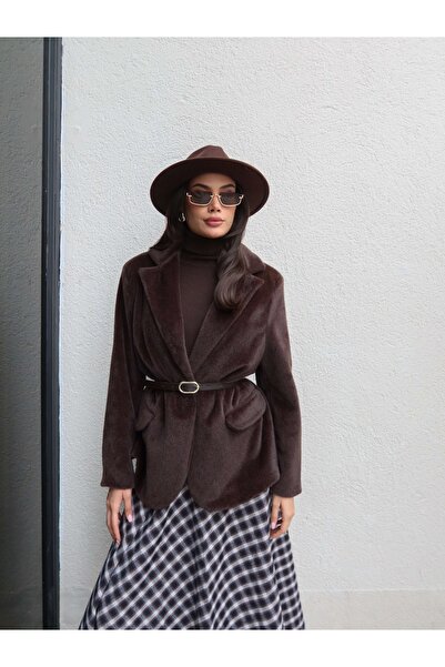 ESRAHELVACI Belted Plush Blazer Jacket