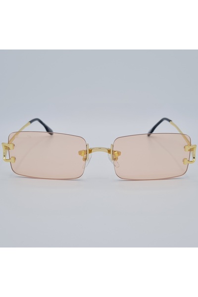 Produse.Top Ochelari de soare, barbatesti, aurii cu lentila roz, Matteo Ferari, + toc si laveta GRATIS UV400 O