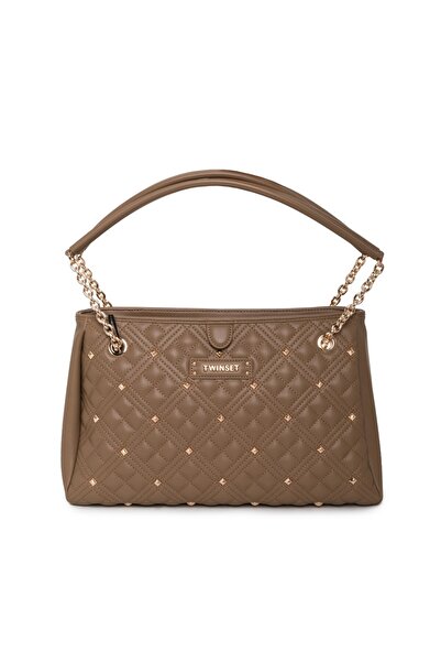 TWINSET -geantă de mână din piele cu mâner dublu și închidere cu fermoar, Milano