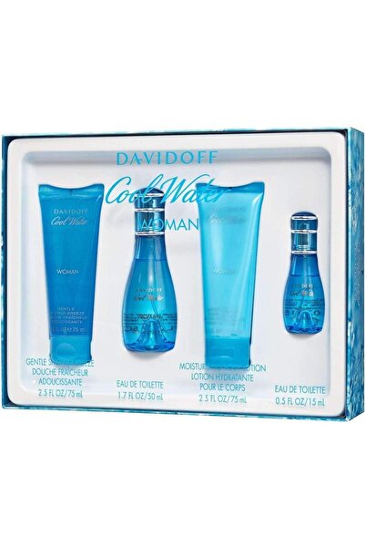 Davidoff Cool Water For Women Set Eau De Toilette 50ml + Eau De Toilette 15ml + Bl 75ml + Sg 75ml