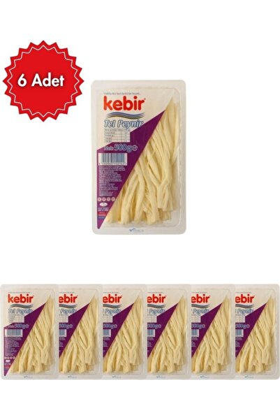Kebir Tel Peyniri 500 gr x 6 Adet – Doğal, Tam Yağlı, Lif Lif Ayrılan Karaden...