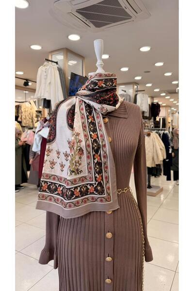 KUQOS Ottoman Ethnic Patterned Shawl Beige