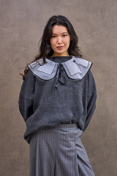 KÜÇÜĞÜM BUTİK Siyah İşlemeli Fisto Seyyar Yaka