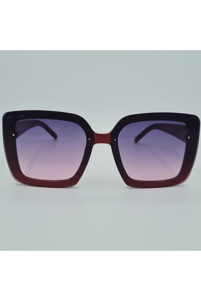 Produse.Top Ochelari de soare Dama Casual cu rama asimetrica visinie + Toc si laveta GRATIS OSD018