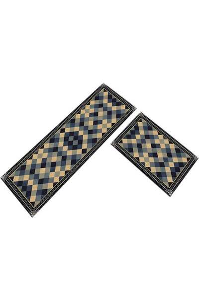 DOMEET 3D Geometric Pattern Non-Slip Area Rug, Multicolour, 40x60cm