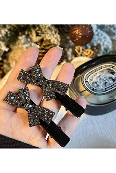 LİNACO Şık Vintage Kadife Kurdele Saç Tokası