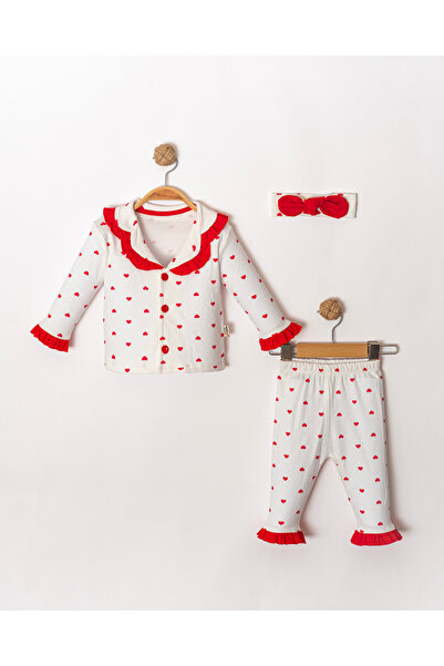 ENSONO Baby Girl Bandana and Heart Shaped Shirt Set