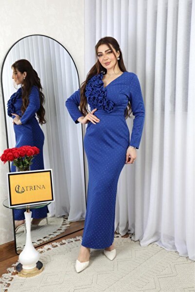 alestafham فستان سهرة ناعم بورود