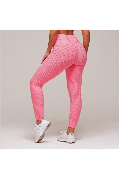 Produse.Top Colanti Fitness Dama Roz Neon cu talie inalta si efect modelator ...