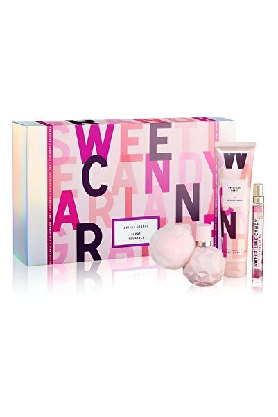 Ariana Grande مجموعة سويت لايك كاندي للنساء، او دي بارفان 50 مل + او دي بارفان 10 مل + بي ال 100 مل