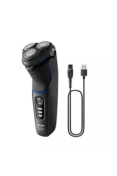 Philips Aparat de ras Seria3000 S3344/13, Wet&Dry, autonomie 60 min, 3 elemente de taiere, Negru