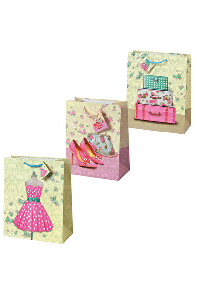 Lebez Sacosa Spring Vintage, din hartie cu maner din snur, 17.8 x 23 x 9.8 cm...