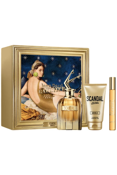 Jean Paul Gaultier مجموعة سكاندال أبسولو للنساء: عطر 80 مل + عطر 10 مل + بلسم...