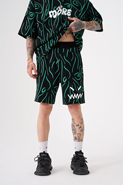 Machinist Relaxed No More Printed Shorts Black