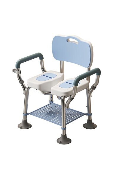 Timebox Καρέκλα ντους για ηλικιωμένους, φαρδιά πλάτη, Αντιολισθητικό λαβές, ρ...