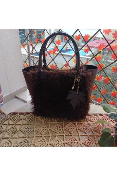 BERFONZO KIDS حقيبة يد نسائية مصنوعة يدويًا من ريش الديك الرومي