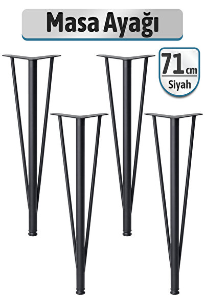 Badem10 Triangle 4Pcs Black 71cm Metal Table Coffee Table Leg Durable Furniture Support Riser Foot Modern