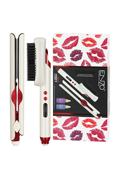 Enzo Professional EN-3846 Titanium Flat Iron – High Heat Straightening Brush