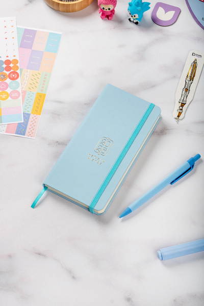 DİVAL 2026 Седмичен дневник 9x18 см твърда корица - син