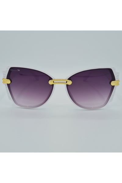 Produse.Top Ochelari de soare Dama Casual cu rama asimetrica alba + Toc si la...