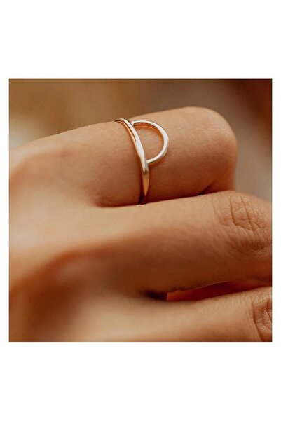 Produse.Top Inel dama din material inoxidabil placat cu aur de 14 K cu element semiluna INL001