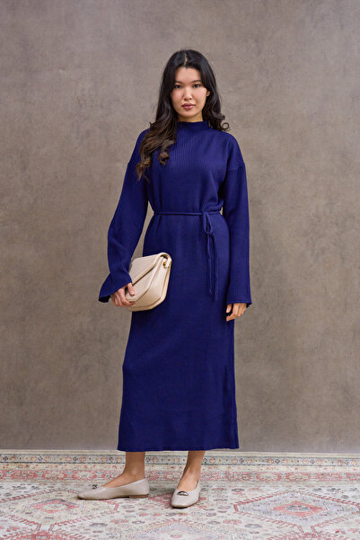KÜÇÜĞÜM BUTİK Navy Blue Knitwear Long Dress