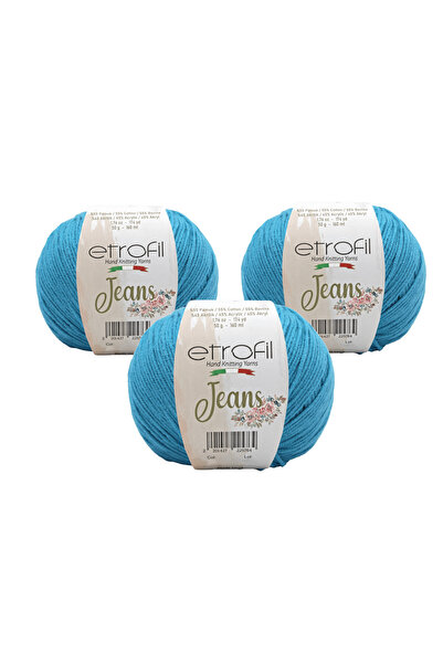 Etrofil Jeans Amigurumi Yarn Hand Knitting Yarn 50 Gr. 3 Pieces 022