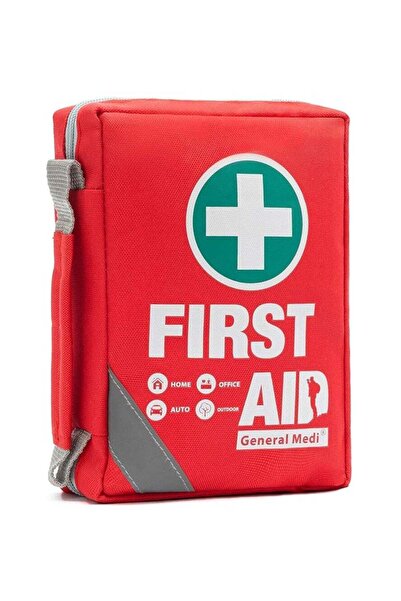 General Medi حقيبة إسعافات أولية صغيرة الحجم (175 قطعة) - تصميم عاكس للضوء