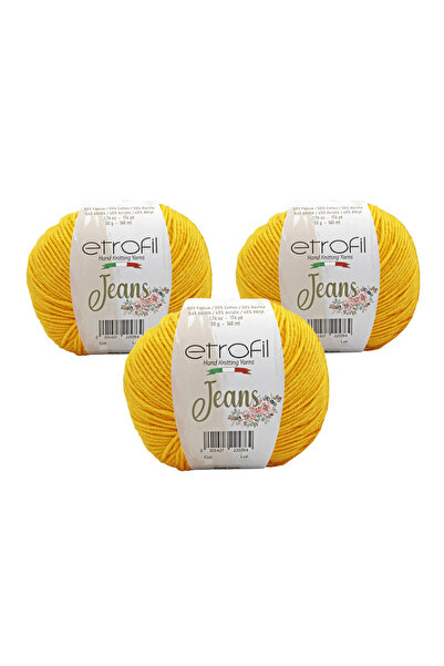 Etrofil Jeans Amigurumi Yarn Hand Knitting Yarn 50 Gr. 3 Pieces 006