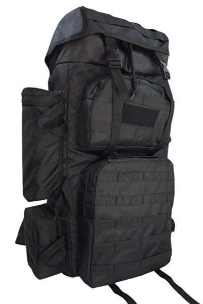 LIGHTINGHM 110 Litre Siyah Kamp Operasyon Seyahat Taktik Dağcı Sırt Çantası C...