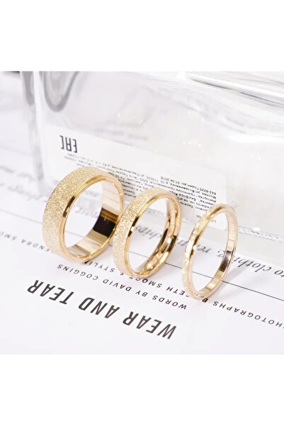 Produse.Top Inel dama din material inoxidabil placat cu aur de 14 K rotund cu striatii INL002