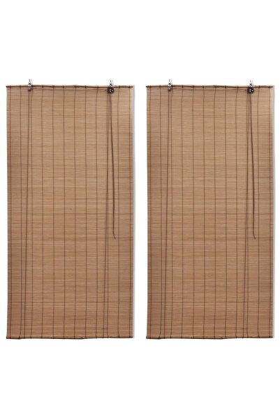 vidaxl Bamboo Roller Blinds 2 pcs Brown 120 x 220 cm