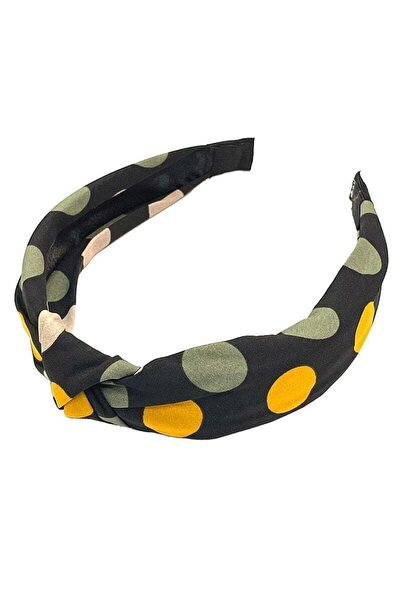 Produse.Top Bentita, coronita par neagra din material textil cu buline si nod decorativ BP06