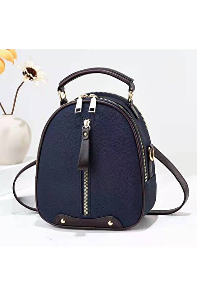 Produse.Top Rucsac Geanta Fashion albastru din piele cu fermoar vertical ACRD222